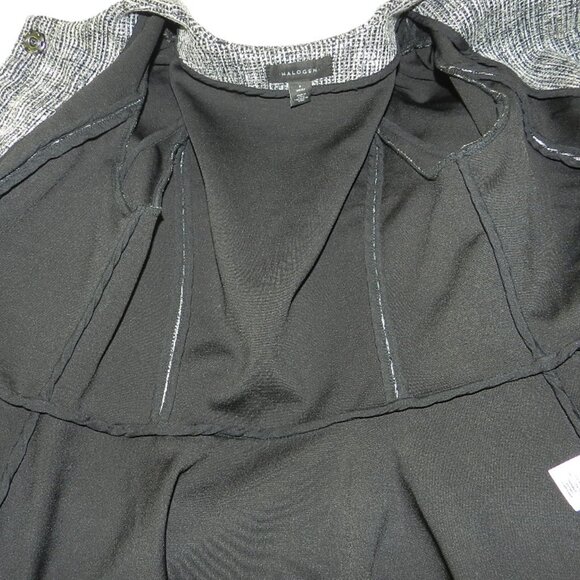 NWT HALOGEN Women's Black & White Tweed Peplum Jacket Size Small Petite - Picture 13 of 16